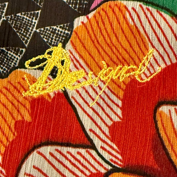 Desigual EUC Sz 12 Colorful Felt Beaded Floral Sleeveless Halter Dress (0609) - Picture 6 of 16